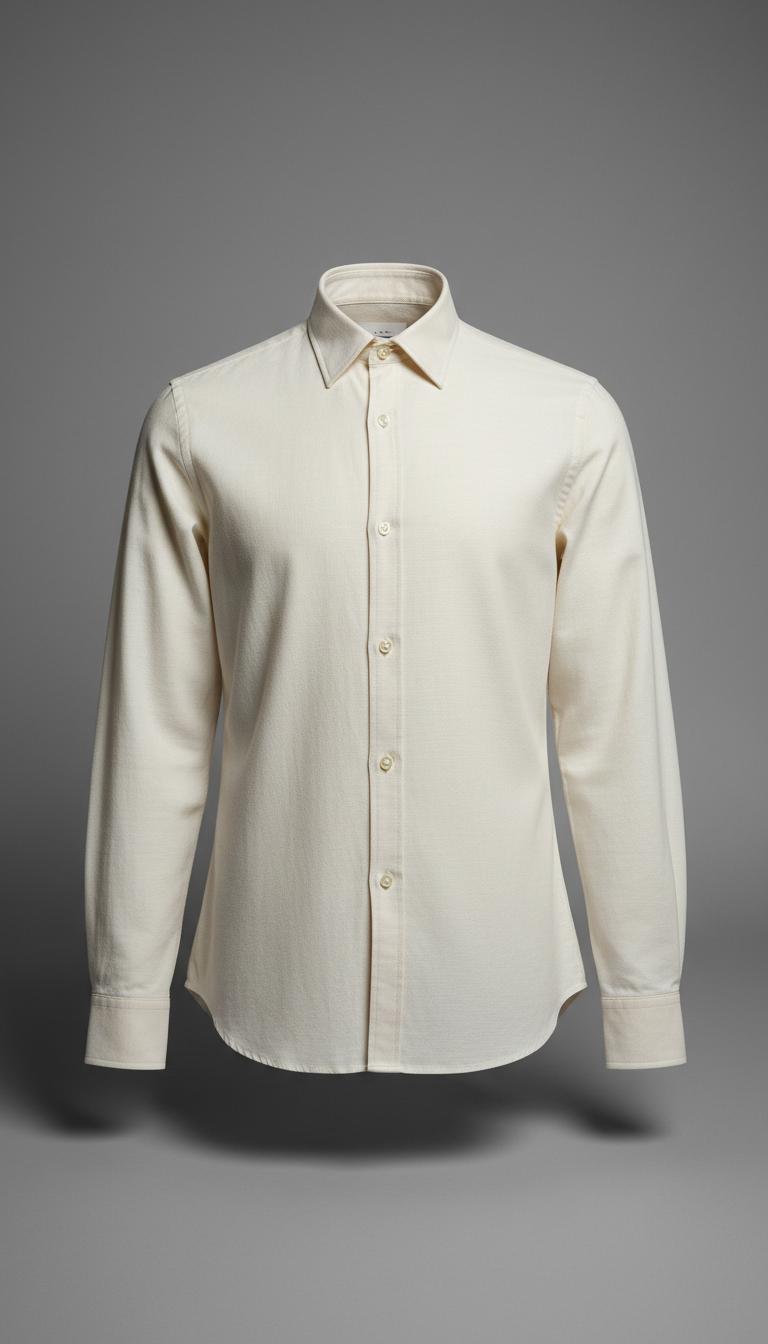 Button-down shirt in ivory mist
